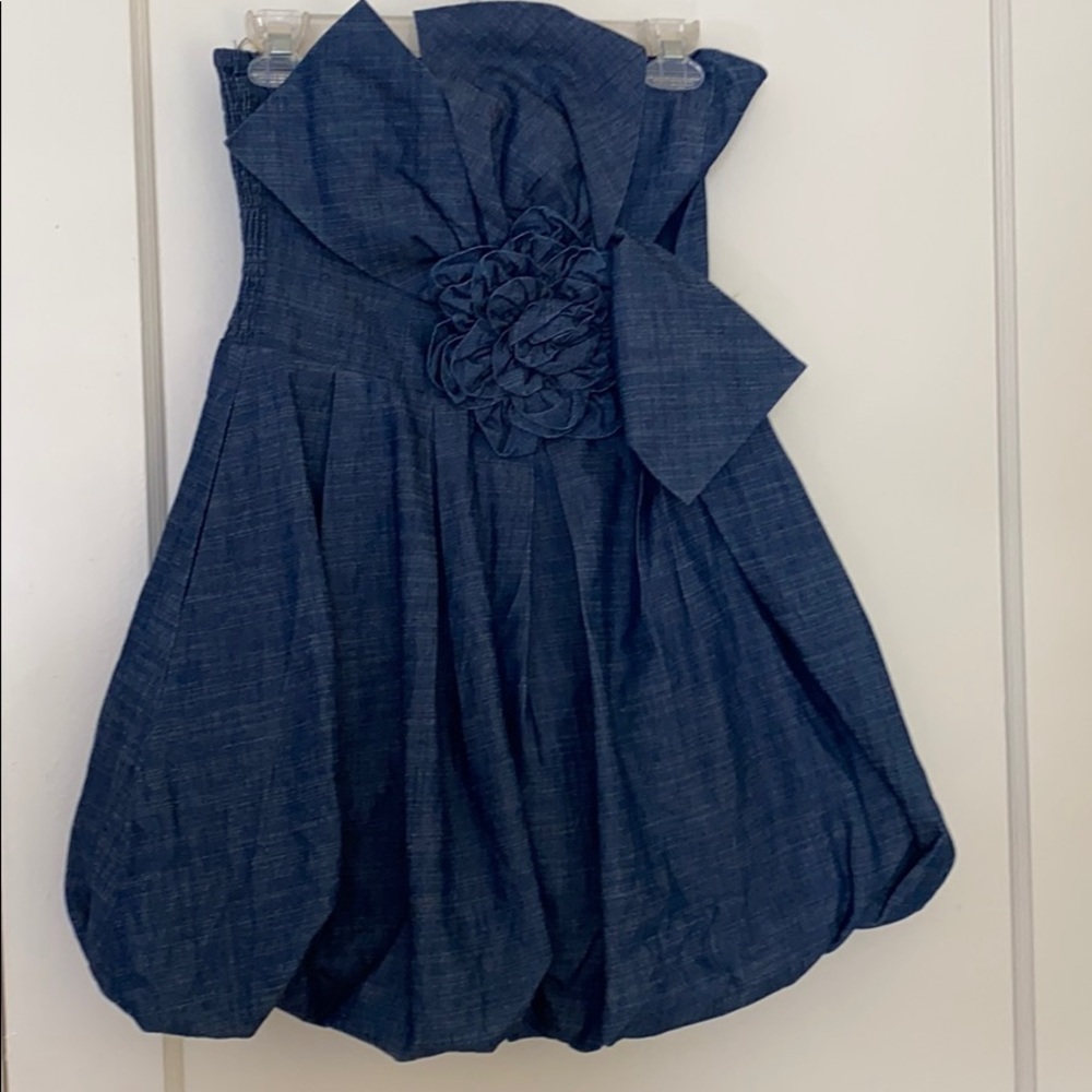 NWOT Romeo & Juliet couture blue mini dress w/ bow